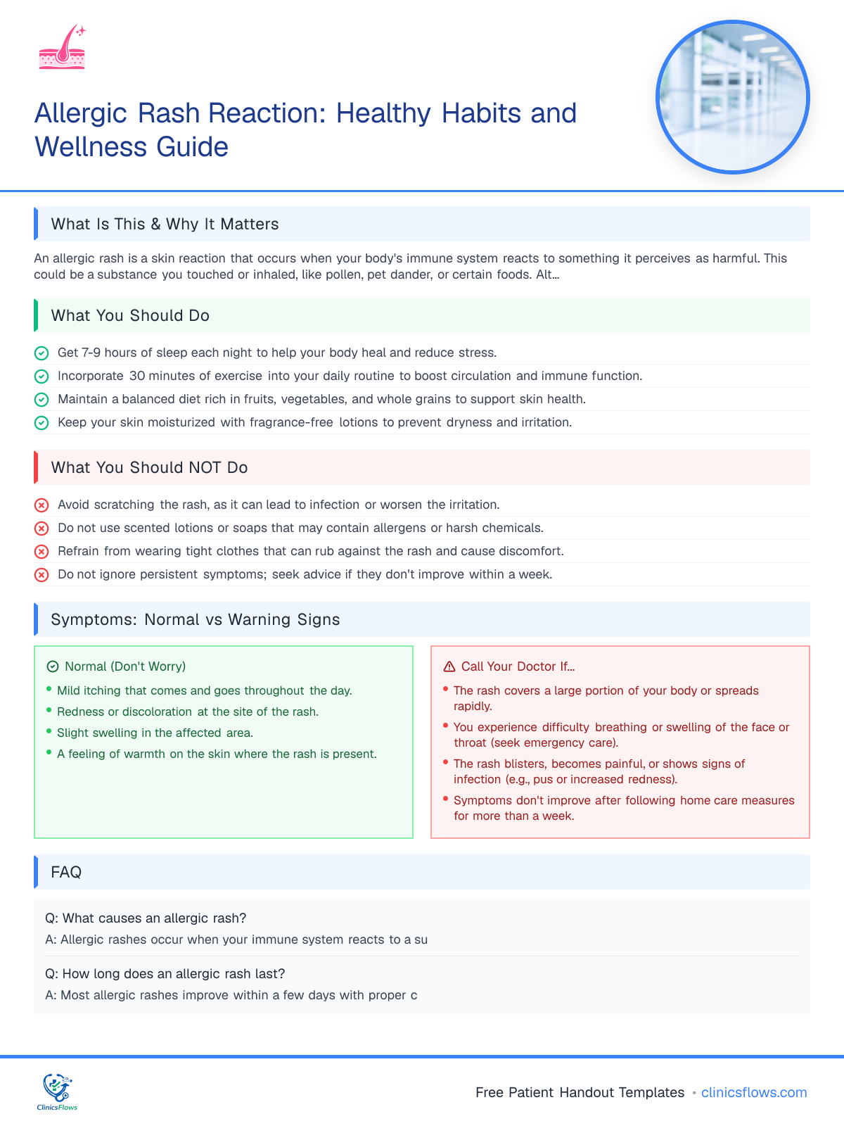 Allergic Rash Reaction: Healthy Habits and Wellness Guide - patient handout preview