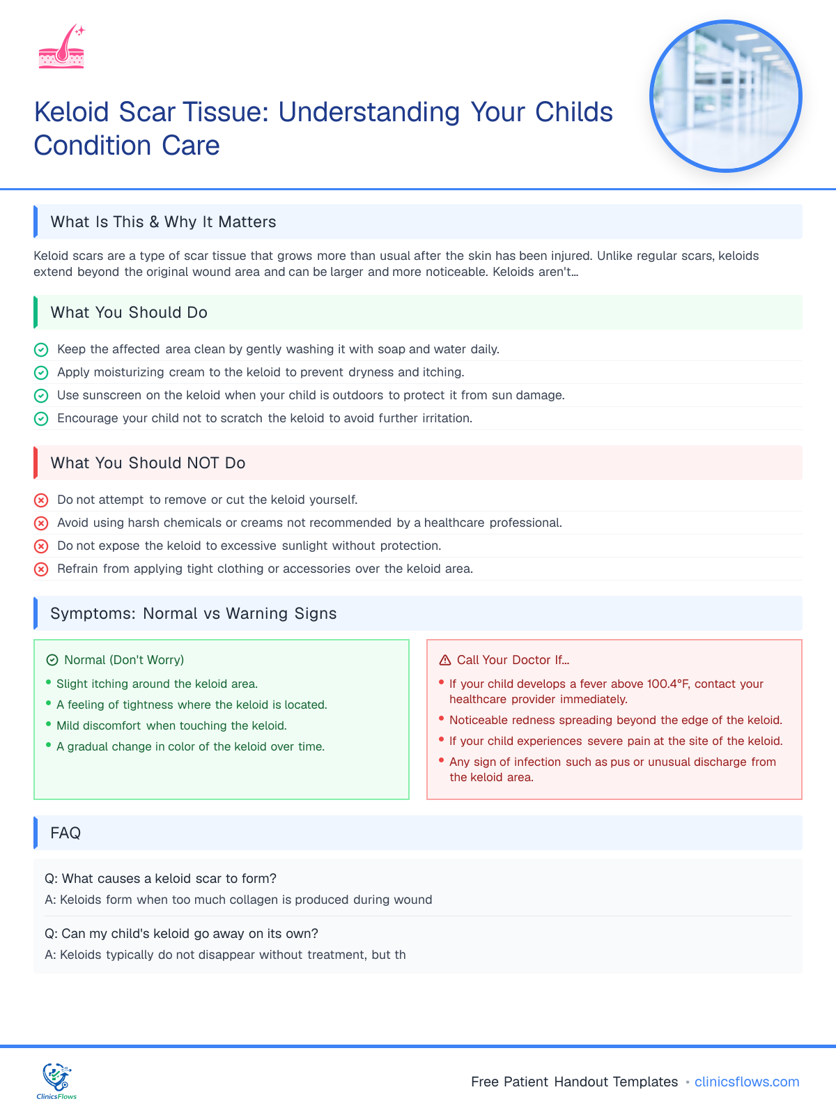 Keloid Scar Tissue: Understanding Your Childs Condition Care - patient handout preview