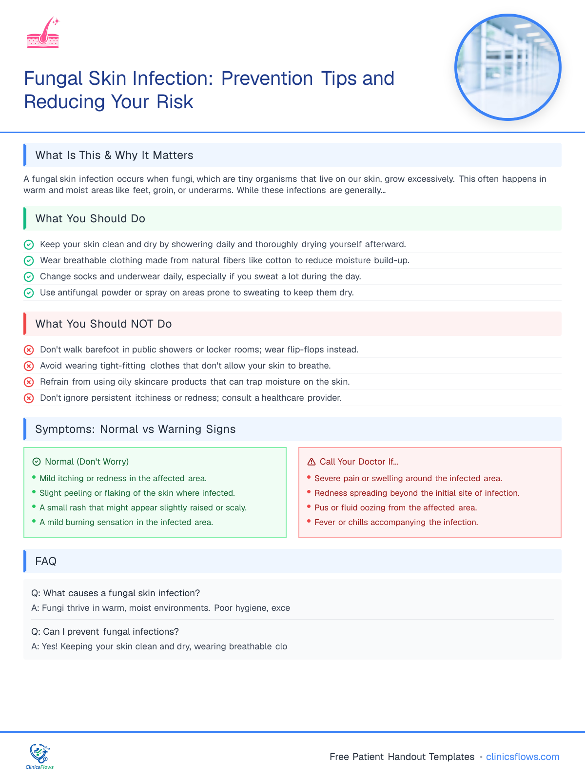 Fungal Skin Infection: Prevention Tips and Reducing Your Risk - patient handout preview