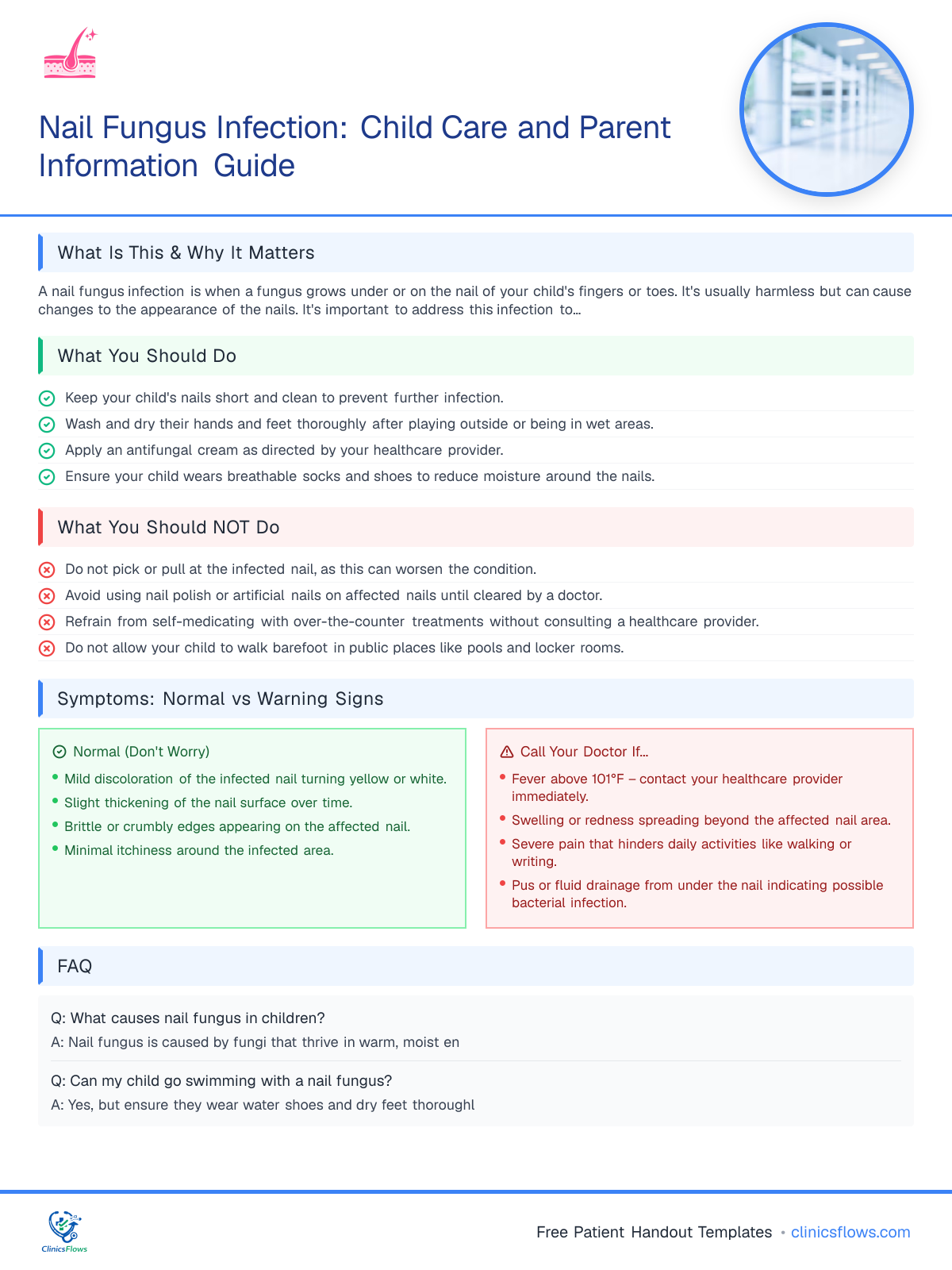 Nail Fungus Infection: Child Care and Parent Information Guide - patient handout preview