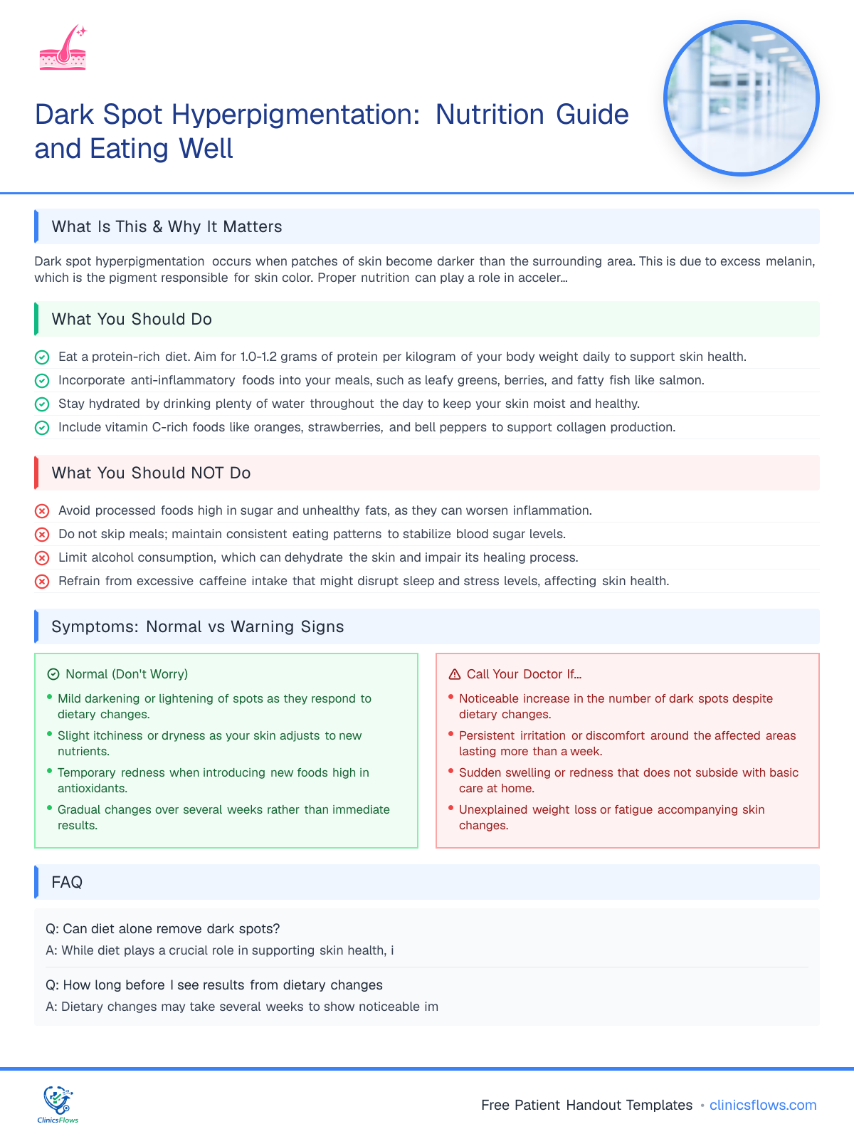 Dark Spot Hyperpigmentation: Nutrition Guide and Eating Well - patient handout preview