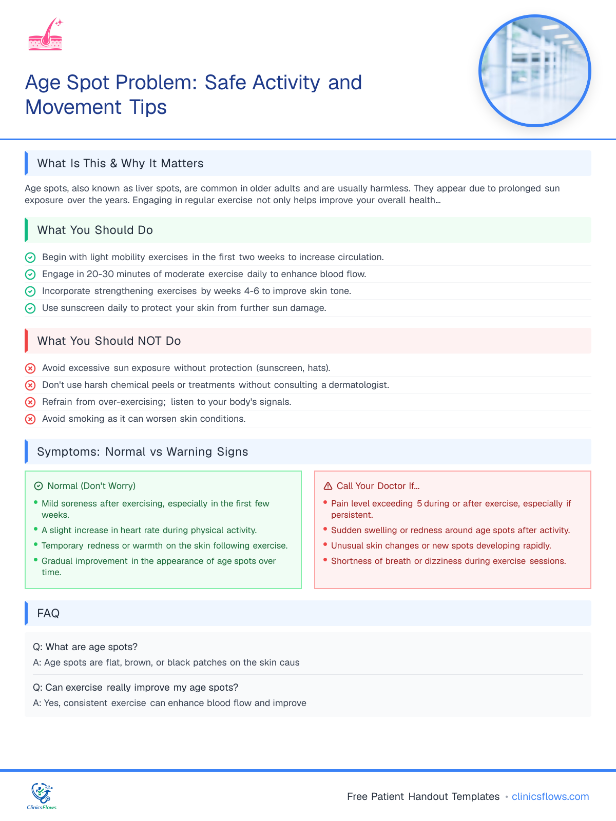 Age Spot Problem: Safe Activity and Movement Tips - patient handout preview