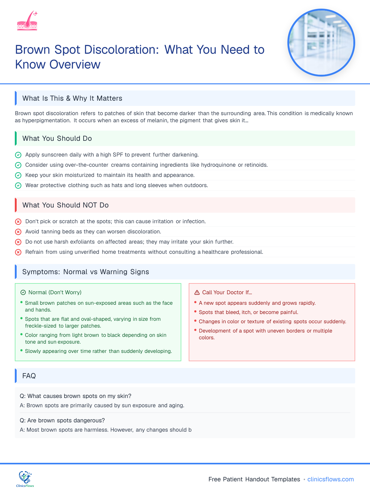 Brown Spot Discoloration: What You Need to Know Overview - patient handout preview