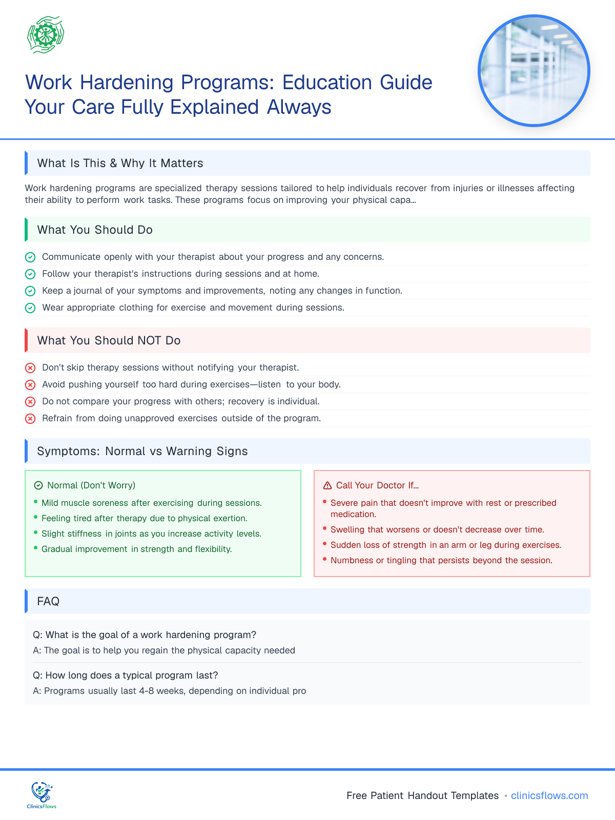 Work Hardening Programs: Education Guide Your Care Fully Explained Always - patient handout preview