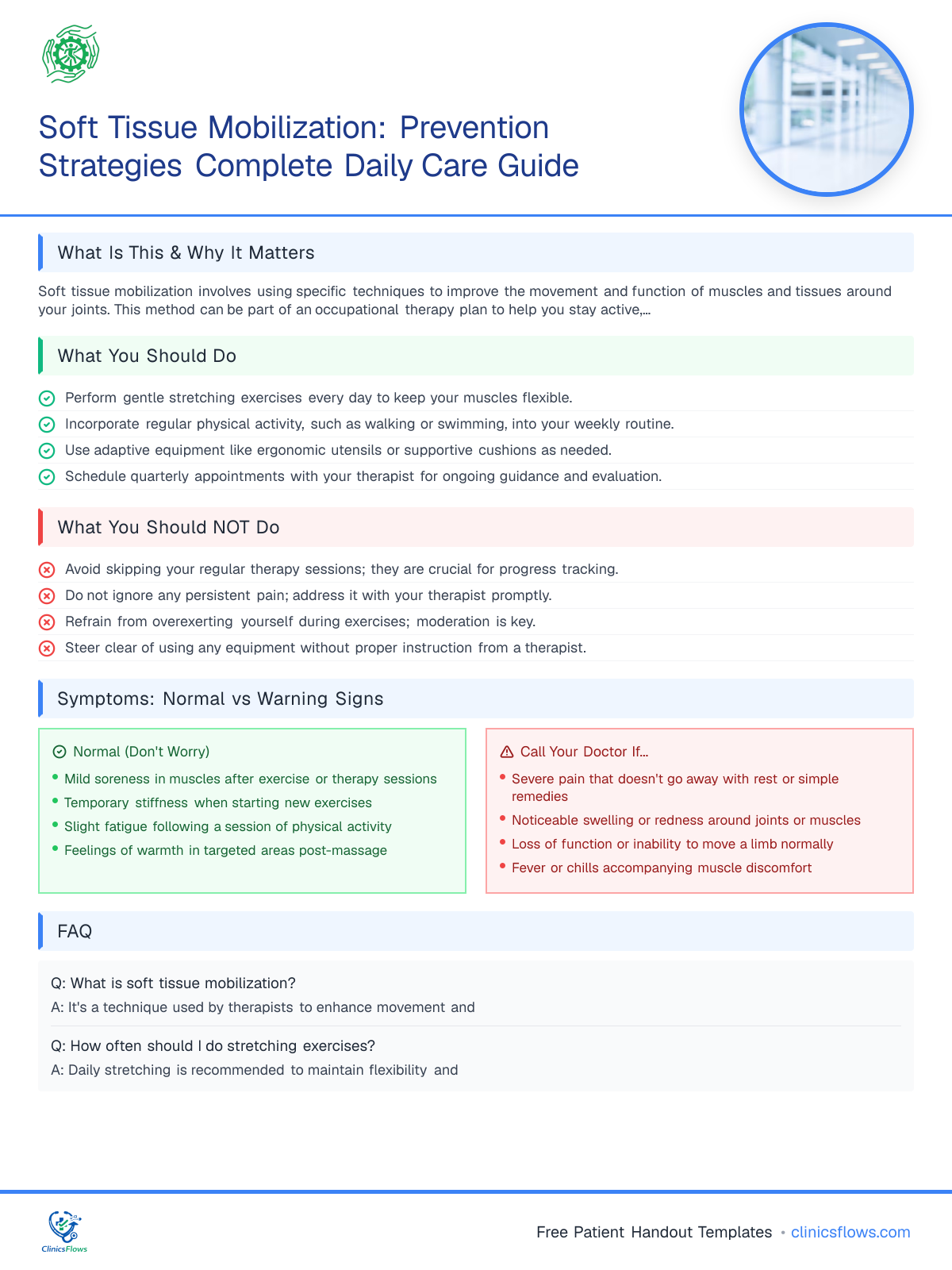 Soft Tissue Mobilization: Prevention Strategies Complete Daily Care Guide - patient handout preview