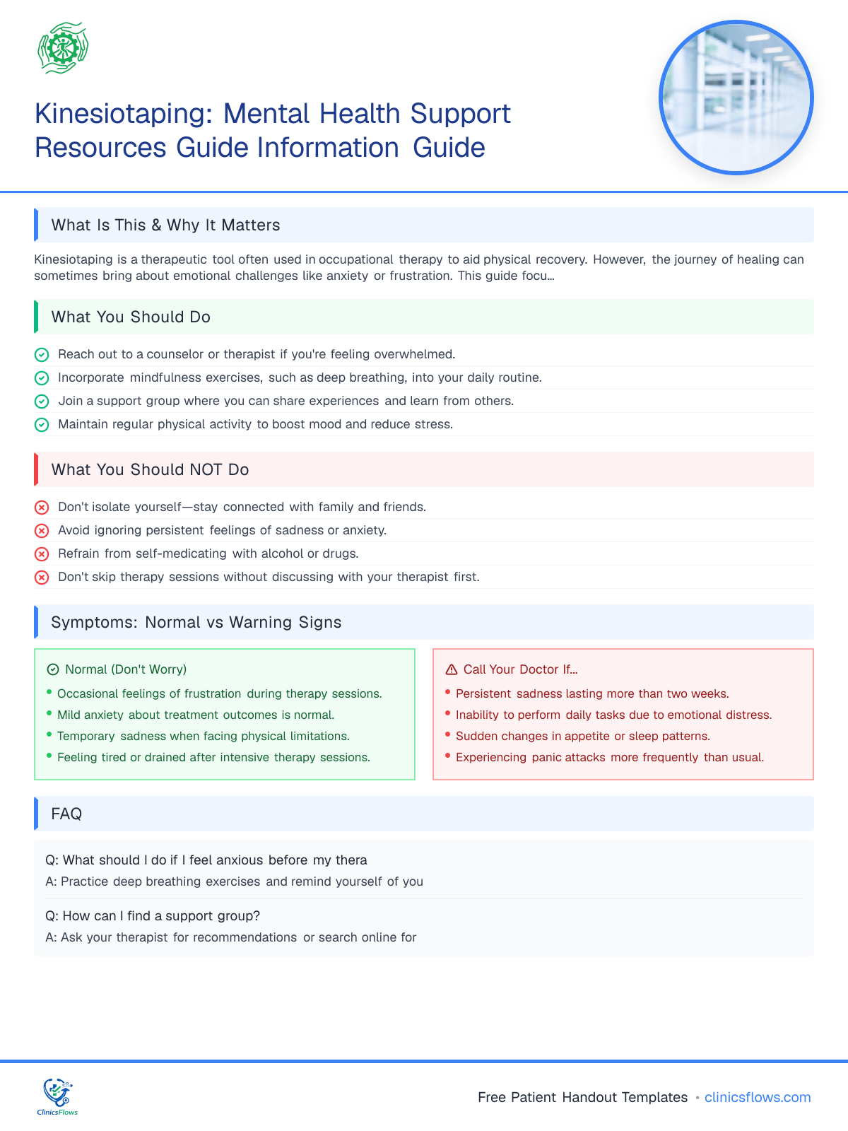 Kinesiotaping: Mental Health Support Resources Guide Information Guide - patient handout preview