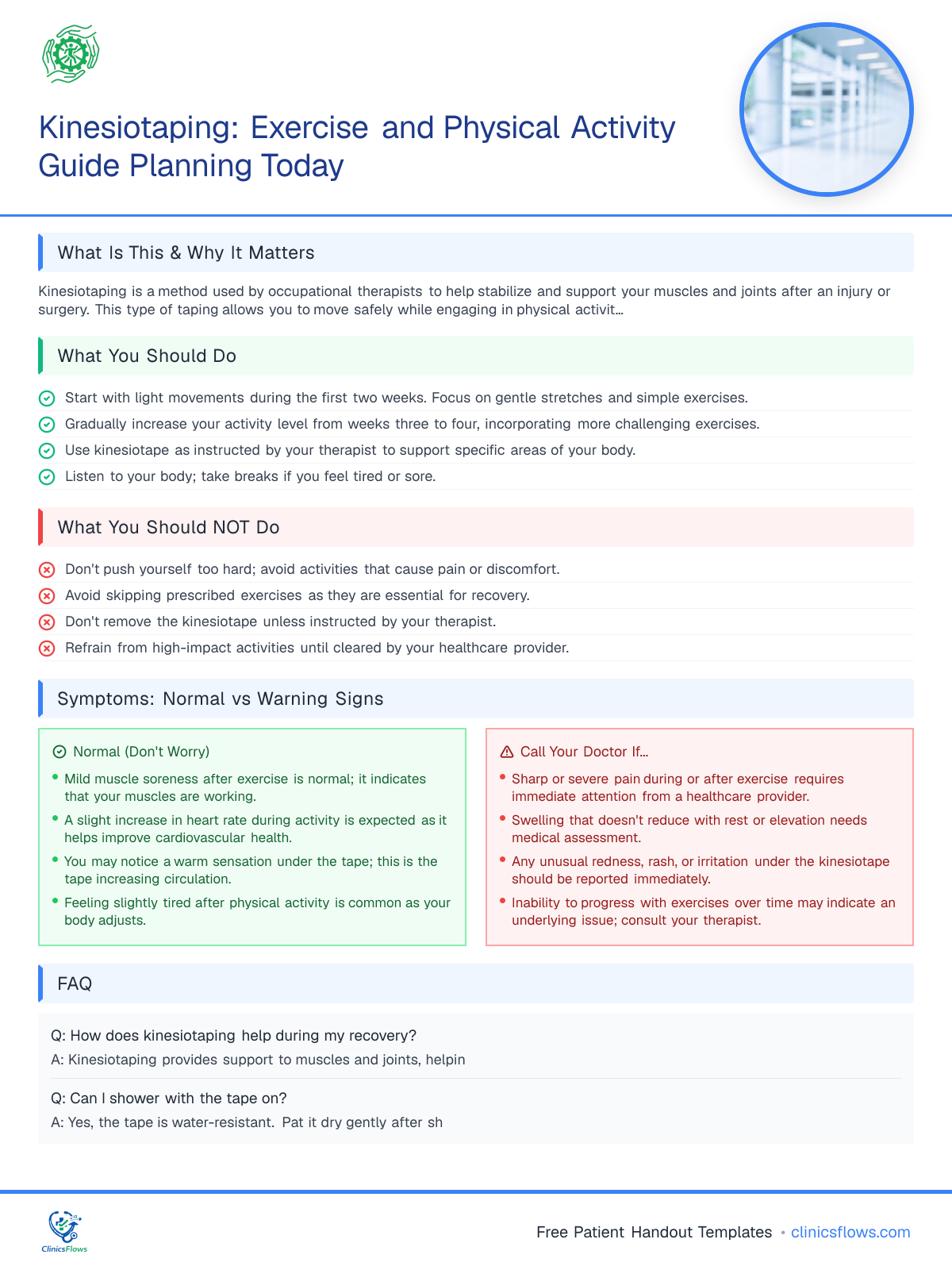 Kinesiotaping: Exercise and Physical Activity Guide Planning Today - patient handout preview