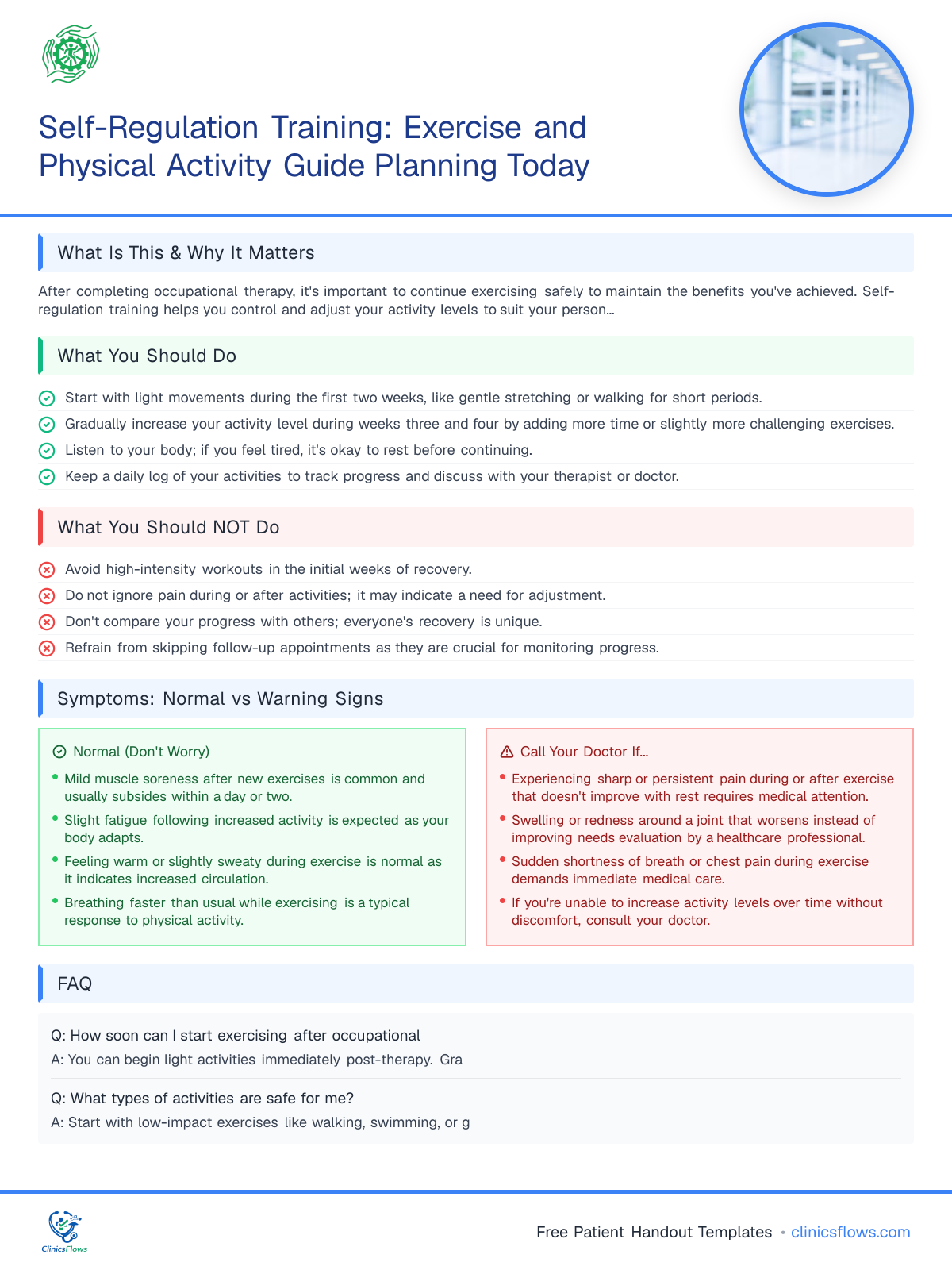 Self-Regulation Training: Exercise and Physical Activity Guide Planning Today - patient handout preview